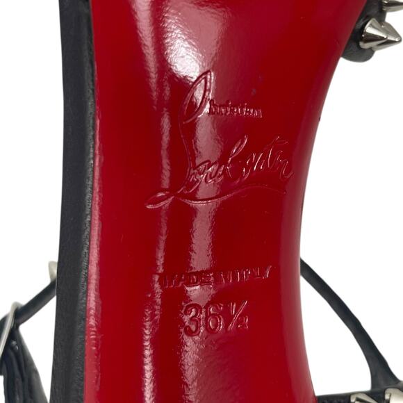 Christian Louboutin Condora Riviera Spike Ankle Strap Pump Black Size 36.5 - Picture 10 of 11